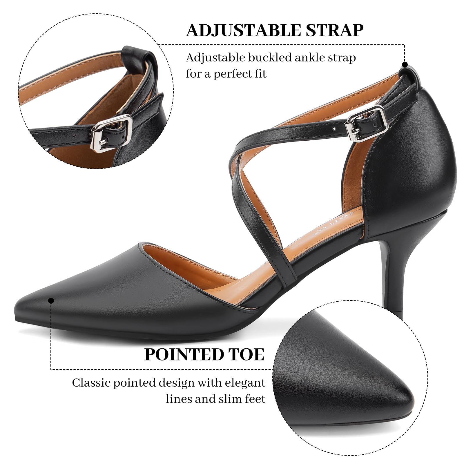 Greatonu Sandali con Tacco Gattino Punta Chiusa Scarpe da Festa Donna