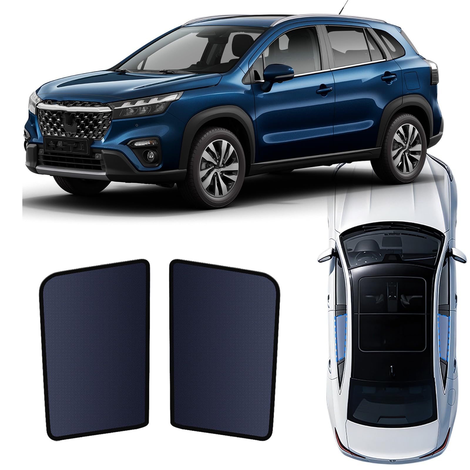 Rideaux Magnétique Suzuki SX4 S-Cross 2021-2026 Pare Soleil Voiture Interieur Pliable pour Fenêtre Arrière