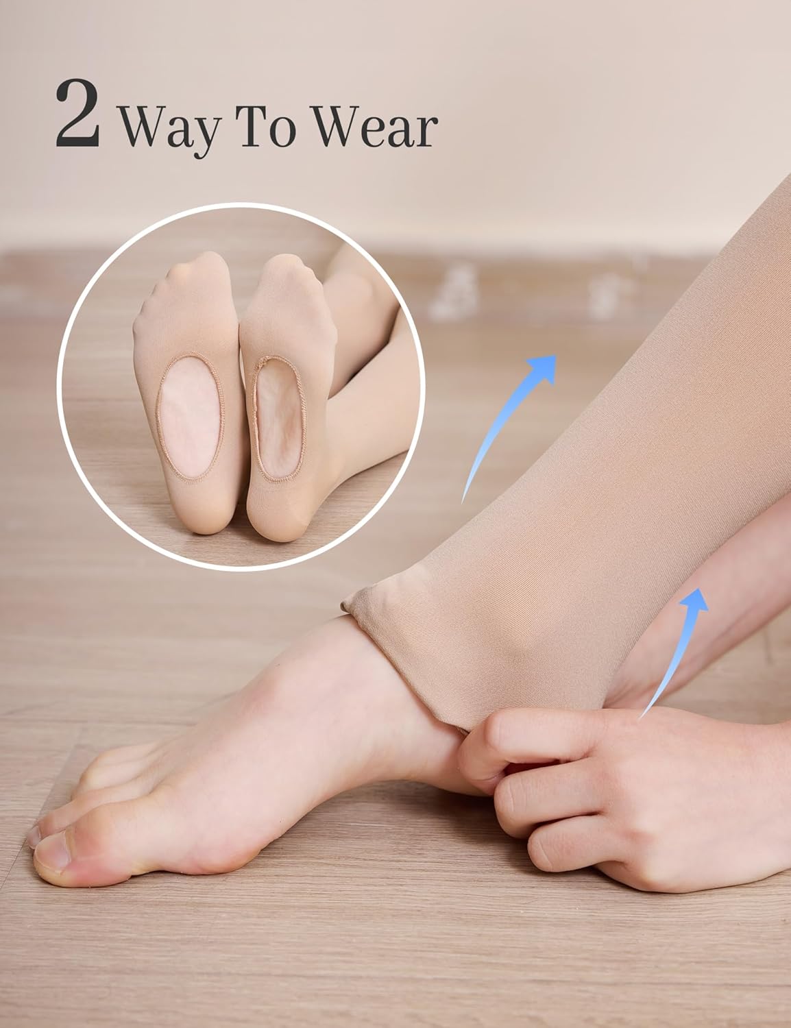 DIPUG Ballet Tights for Girls Ultra Soft Convertible Dance Tight for Kids - Image 2