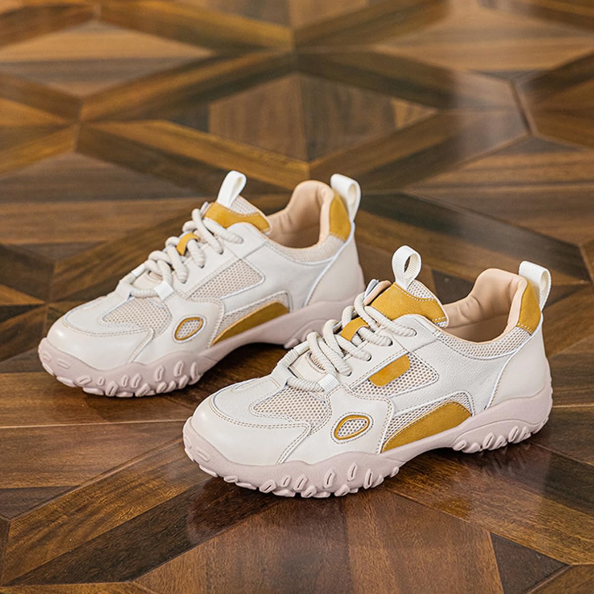 Zapatillas Mujer Punta Redonda Cordones Malla Ligeras Casuales Viaje Campus Vacaciones Caminata Exterior