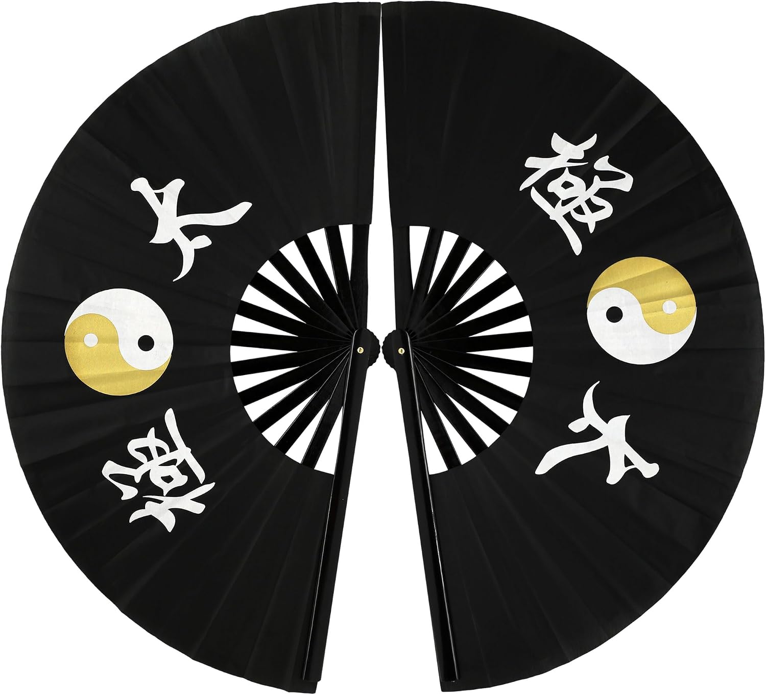 ZooBoo Elegant Tai Chi Fan Set for Left and Right Hand – Traditional Kung Fu Performance Fan for Dance, Martial Arts, and Meditation (Pair)