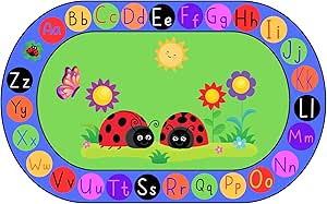 Amazon.com: Generic Kids Rug World Bugs in A Rug Classroom Area Rug - 8 ...