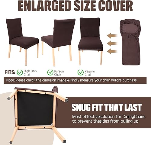 Miniatura 5 de Buryeah 10 fundas impermeables para sillas de comedor, de jacquard elástico, funda protectora para silla, funda protectora extraíble y lavable para