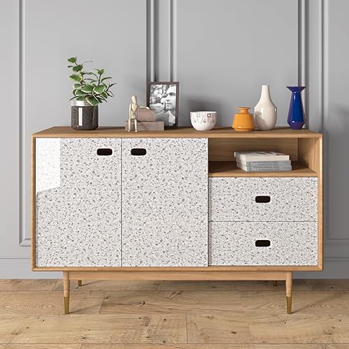 Miniatura 5 de FunStick Papel adhesivo de granito de 36" x 200" para encimeras de cocina, papel de contacto para pelar y pegar, papel pintado impermeable de