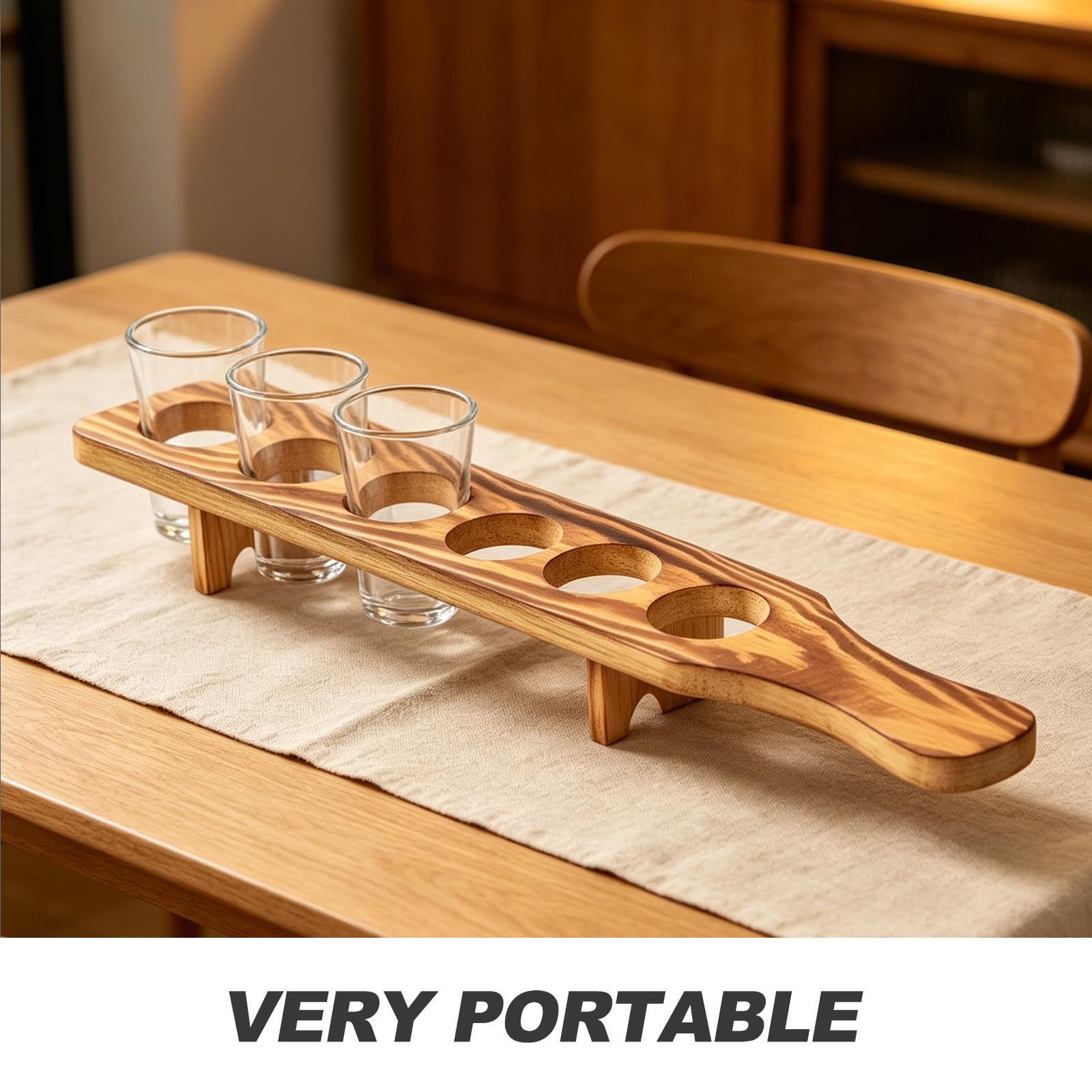 jojofuny 2 Ensembles Ensemble de Verres à Shot en Verre Transparent avec Verseur Précis, Plateau en Bois Robuste pour Bar à Domicile, Organisation Élégante et Rustique, Capacité 1,5 Oz