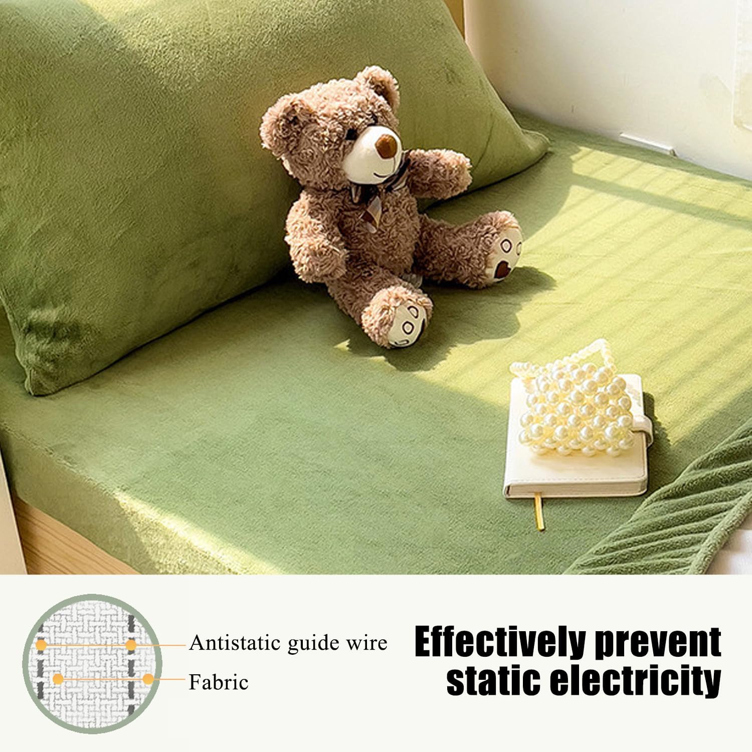 Milk Velvet Fitted Sheet Luxury Mattress Cover Twin Full Size Mattress Protector Warm Comfortable Full Wrap Deep Pocket Dustproof Bed Cover for Bedroom Dormitory,B,80x190cm