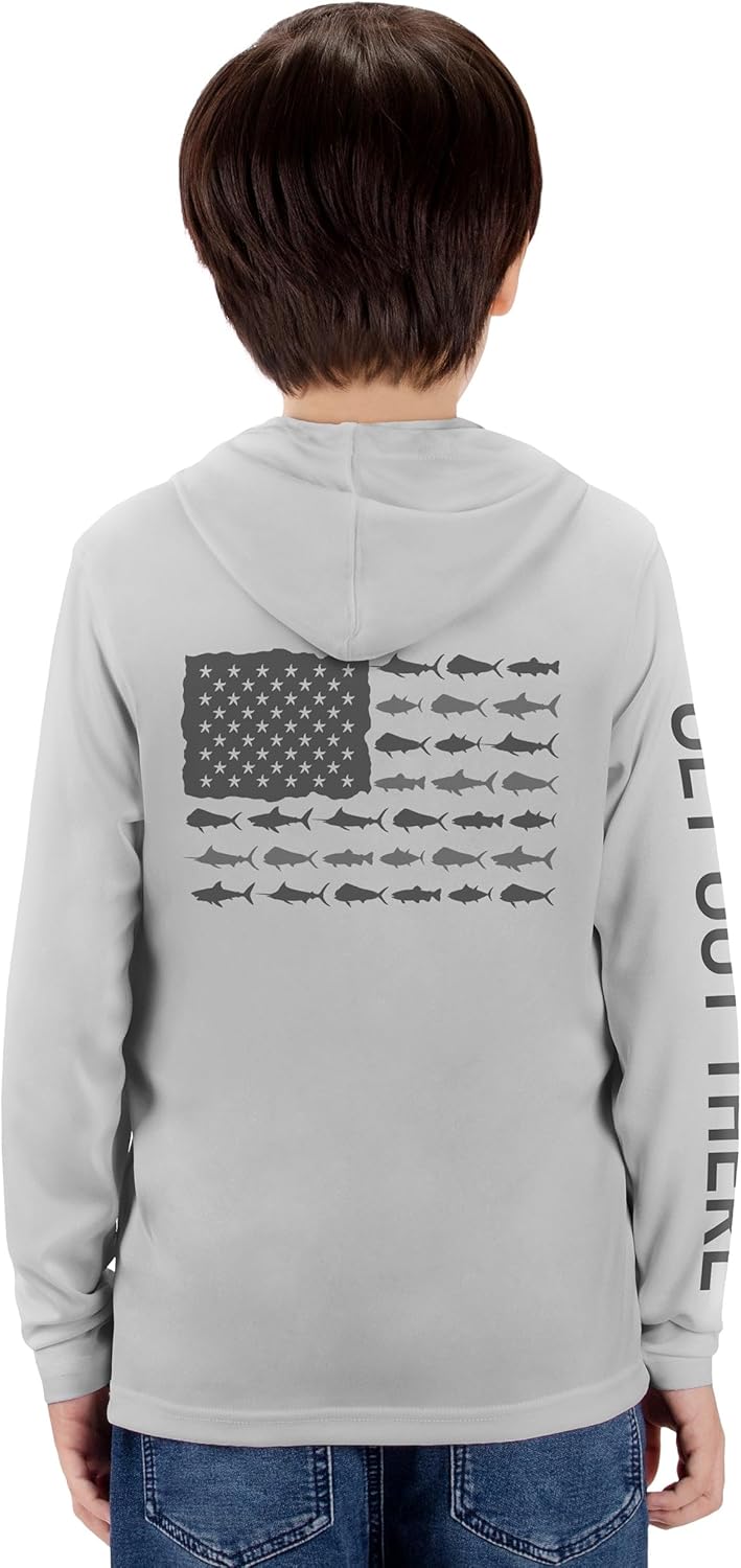 GOT Sports UPF 50+ Kids Fishing Hoodie Shirt - UV Sun Protection Long Sleeve T Shirts for Youth Boys Girls