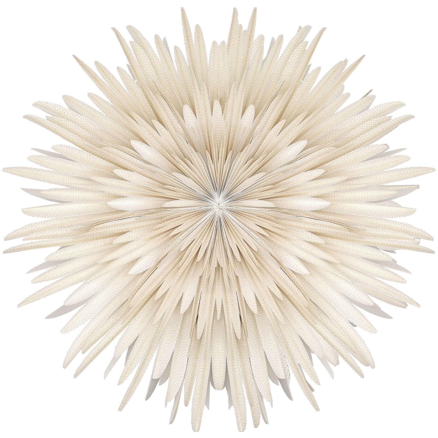 Mea-Living STELLA DALIA weiß, golden dots 60 cm, Papierblume aus Designpapier - Leuchtstern, Papierstern, Weihnachtsstern