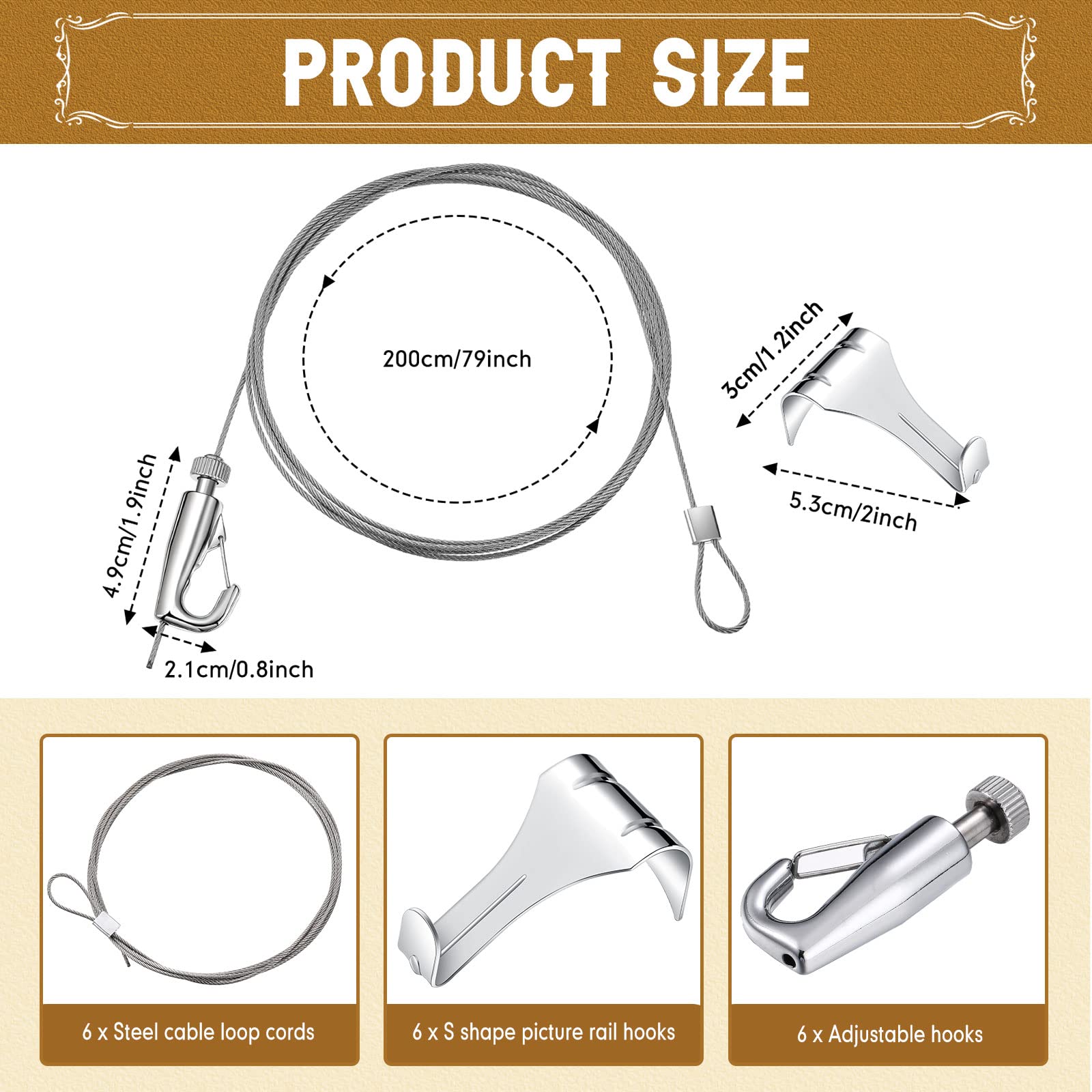 Amazon | Bucherry ピクチャーレールフックとワイヤーピクチャーレール