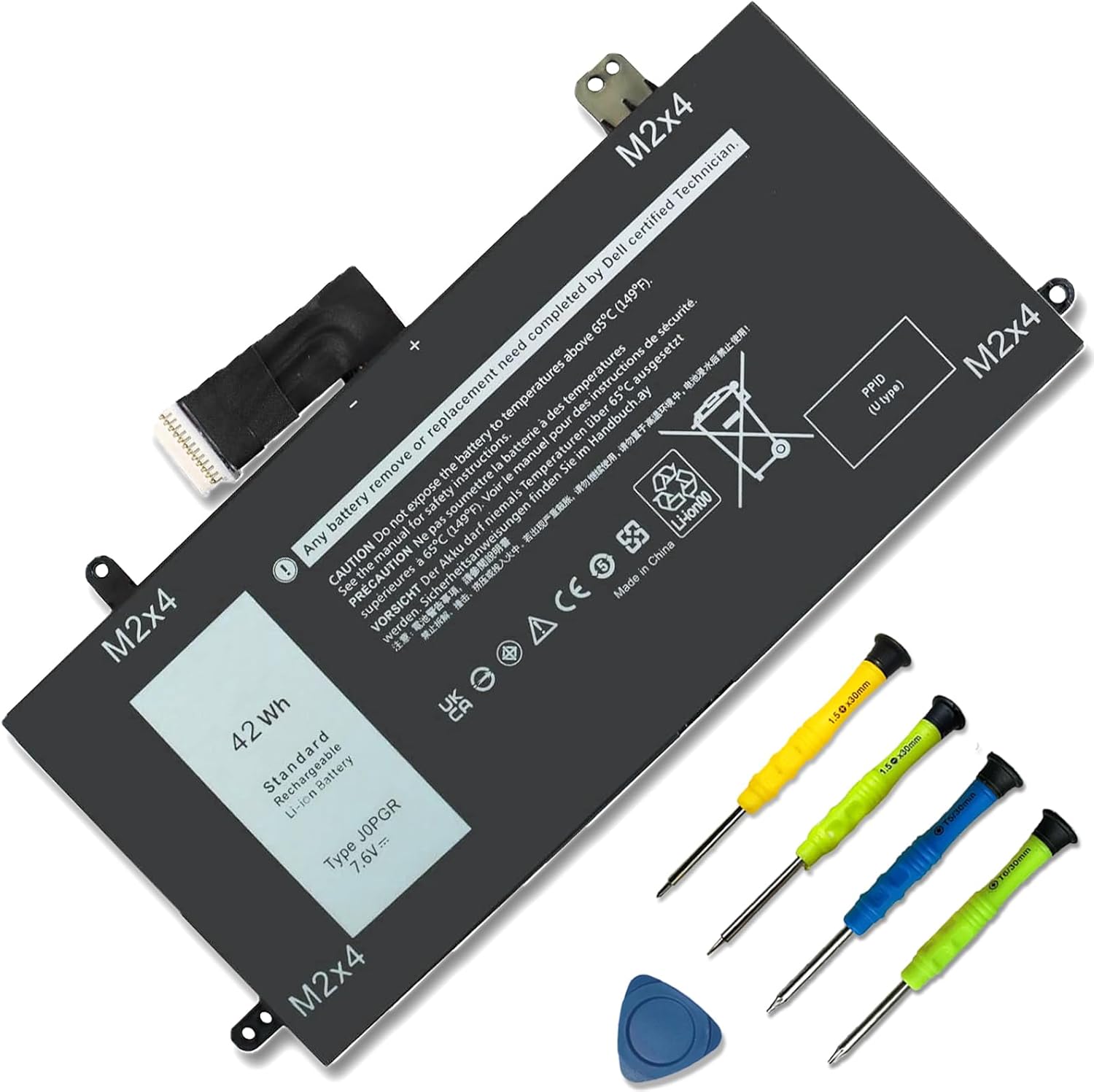J0PGR Laptop Battery Replacement for Dell Latitude 12 5285 E5285 5290 2-in-1 T17G T17G001 T17G002 Series Notebook JOPGR 0J0PGR 0RDYCT RDYCT 1WND8 X16TW 0X16TW FTH6F 0FTH6F FTG78 7.6V 42Wh