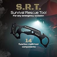 Vista 3 de S.R.T. Herramienta de rescate de supervivencia – Multiherramienta de rescate premium de 14 funciones para aplicaciones de protección personal