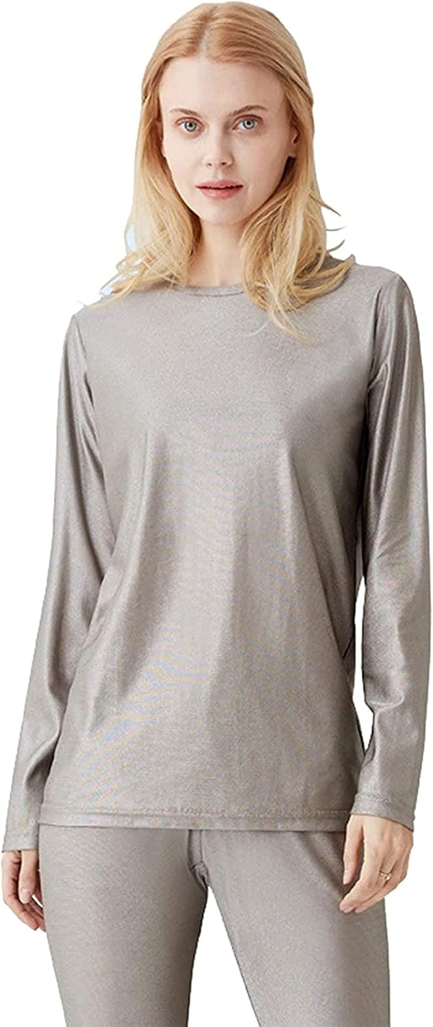 Radiation Protection Suit, Women Electromagnetic Radiation Protective Silver Fiber Underwear EMF Shielding Close-Fitting Household Casual Wear,Pants,XL MU415