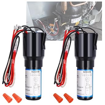 RCO410 3-in-1 Hard Start Capacitor Kit, Compatible with Refrigerators & Freezers, 1/4-1/3 H.P. 115VAC 2 pcs