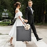 Univivi 72" Wedding Dress Bag with 12'' Gusseted 6 Pockets Long Garment Bag for Gowns,Hangable & Portable Trifold Bridal Dress Bag