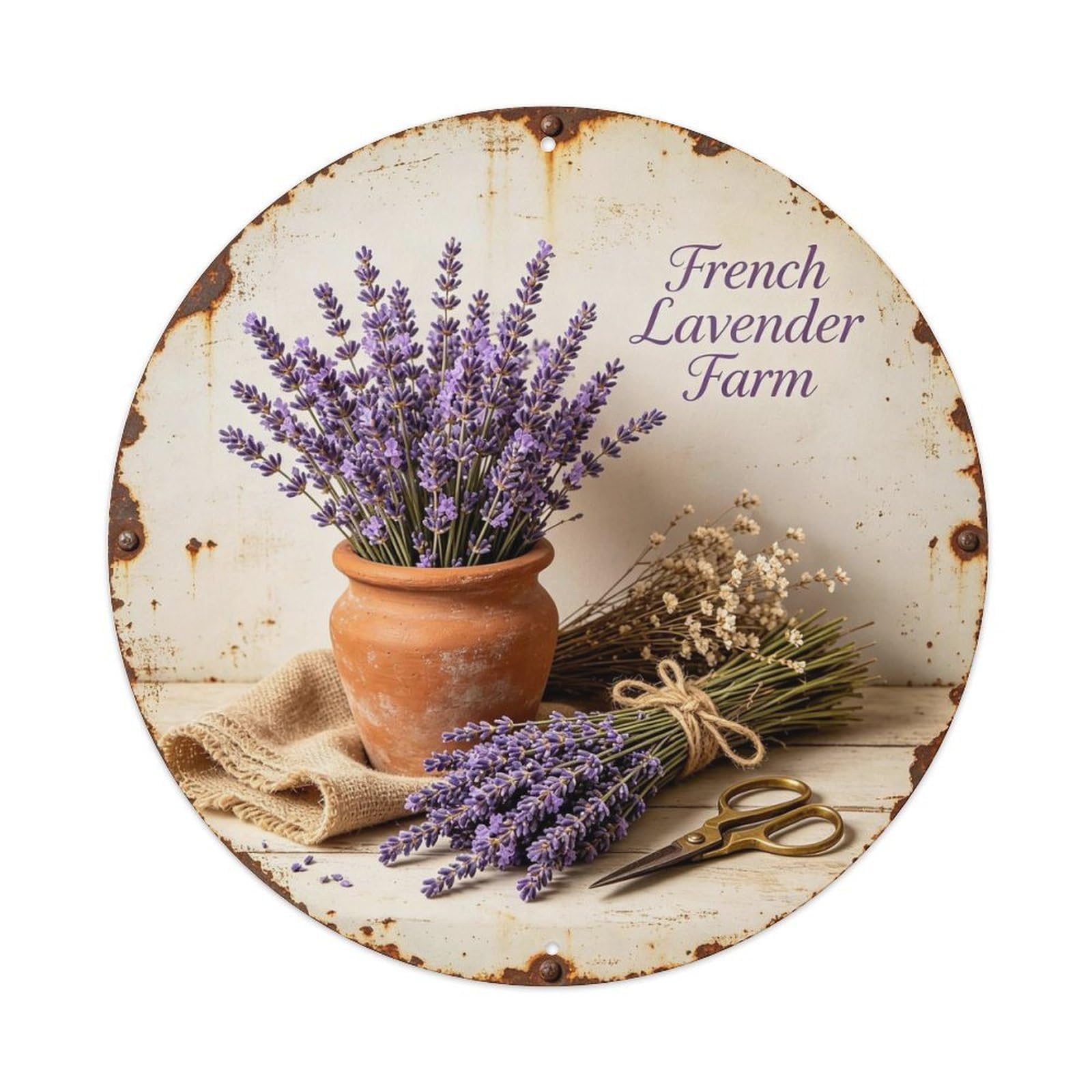 French Lavender Farm Metal Tin Sign Plaque