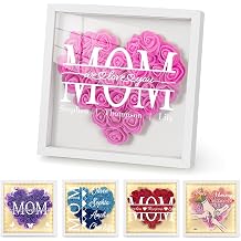 Mom We Love You Personalized Flower Shadow Box | Christmas Mothers Day Flower Box Gifts for Mom