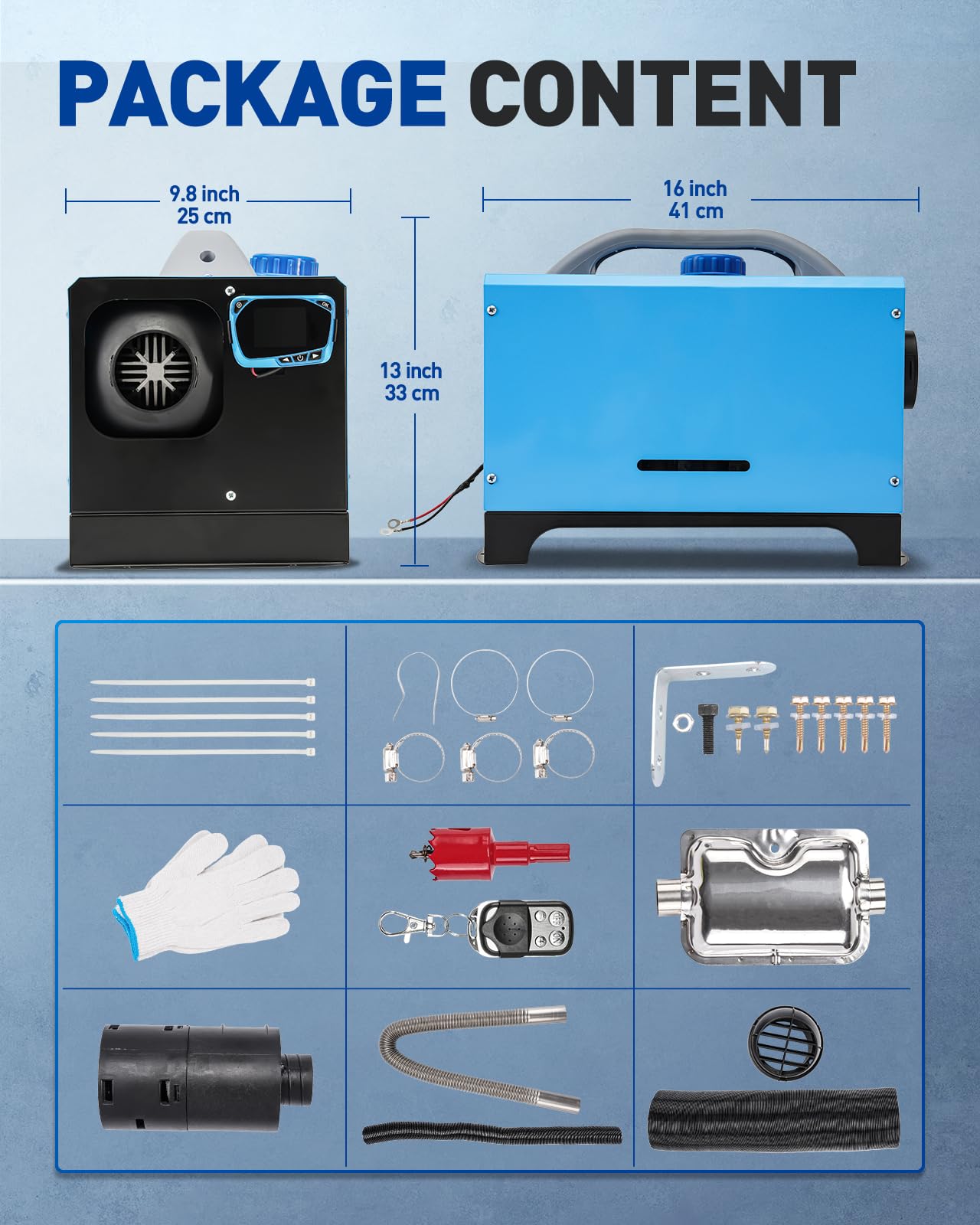 Diesel Air Heater 5KW 12V LCD Monitor All In One For RV Trailer Motor-Homes Boat