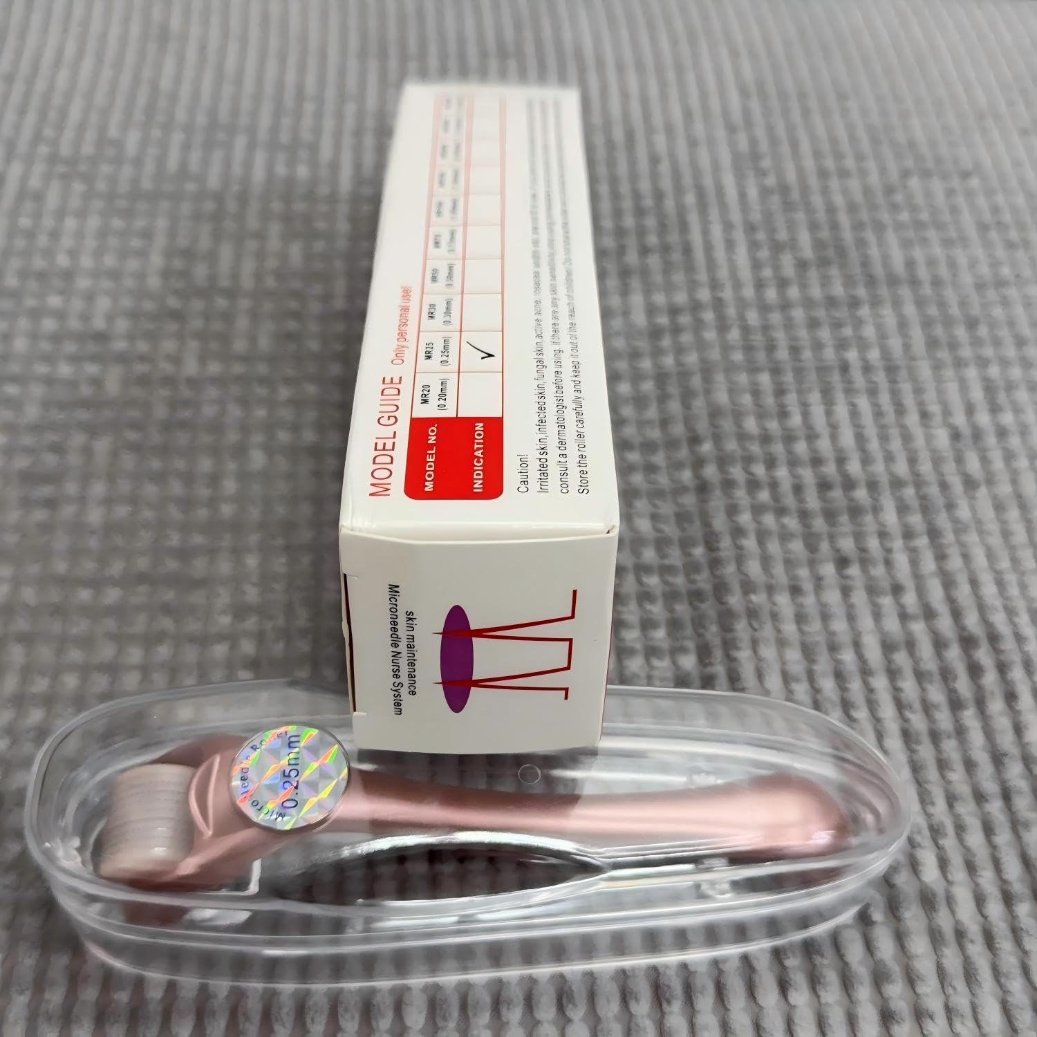 2IN1 Face Derma Rmaroller Rmapen +12Parts Titanium Facial Skin Face Body for Men Women Cosmetic Beauty Instrument(Rose 2# Roller+Pen)