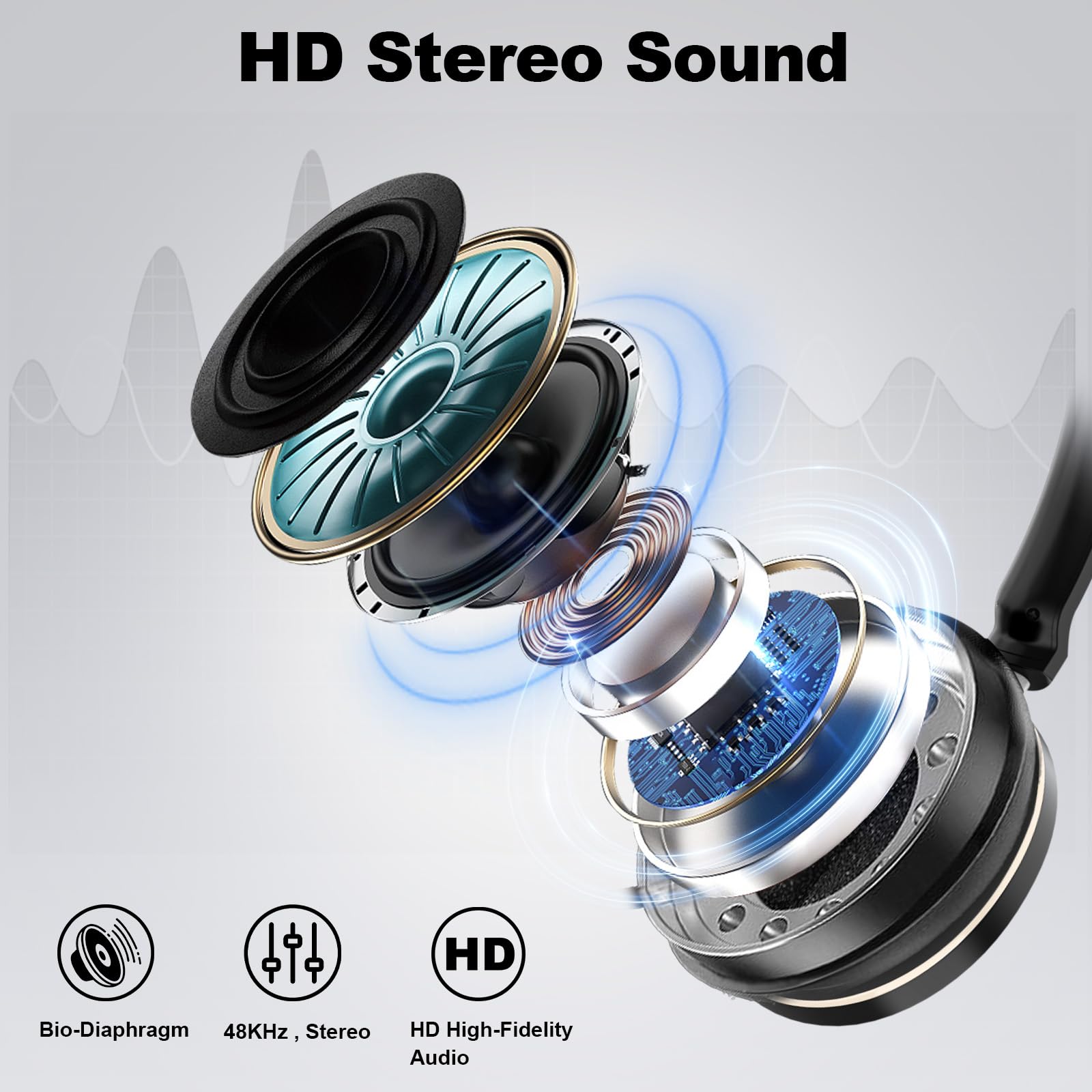 Auriculares USB con micrófono, conector tipo c/USB/0.138 in, auriculares de PC 3 en 1, auriculares con cable y cancelación de ruido con control de volumen para centros de llamadas, Skype, Zoom, 4