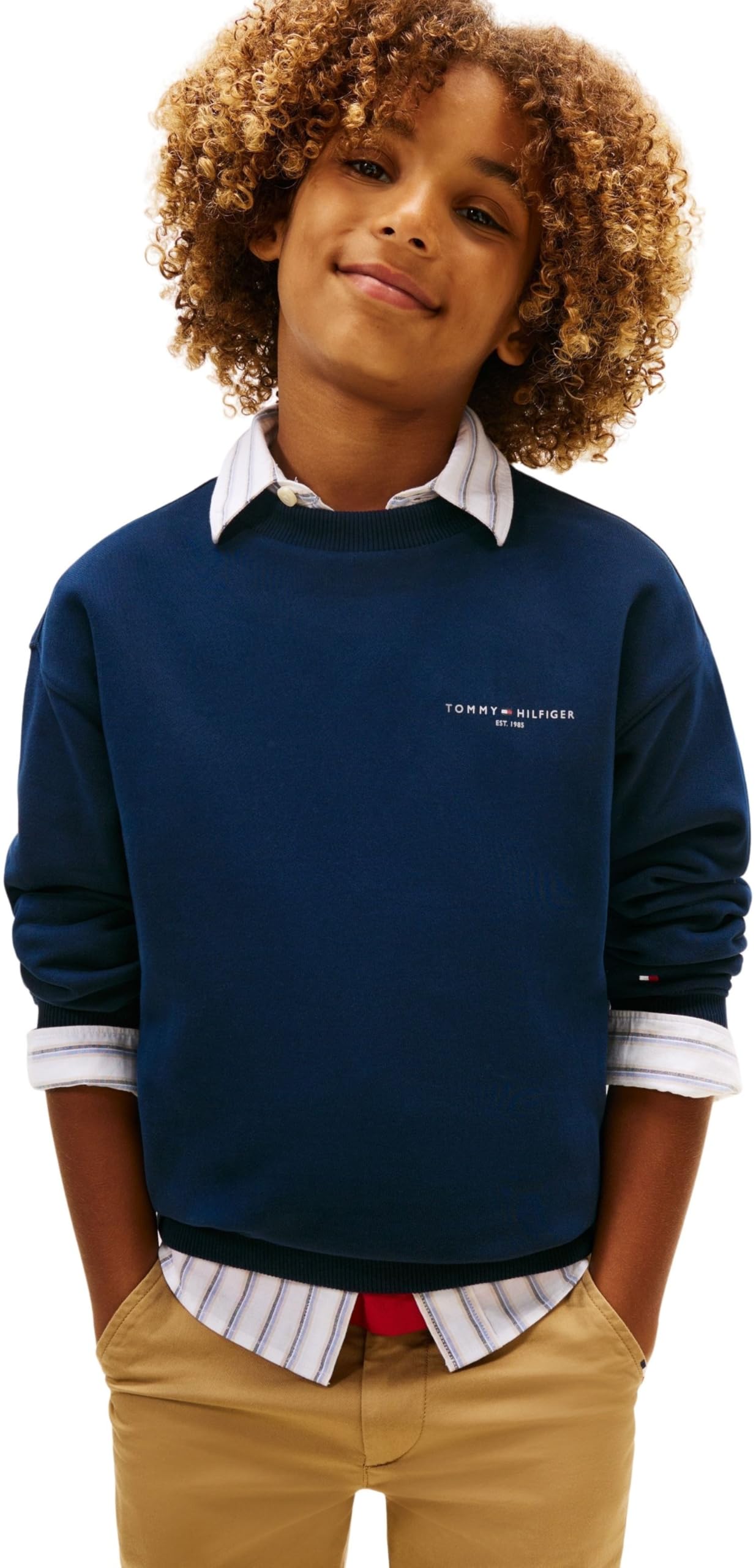 Tommy Hilfiger Unisex Kinder Mini Corp C-Neck Sweatshirt Ks0ks00665 Pullover-Sweatshirt (1er Pack)