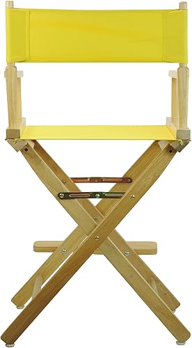 Miniatura 3 de Casual Home - Silla de director de 24 pulgadas, marco natural con lienzo amarillo, altura de mostrador
