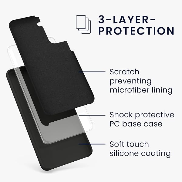 kwmobile Case for Samsung Galaxy S21 Case - Soft Cover - Shockproof Silicone - Wireless Charging Dark Grey - 2