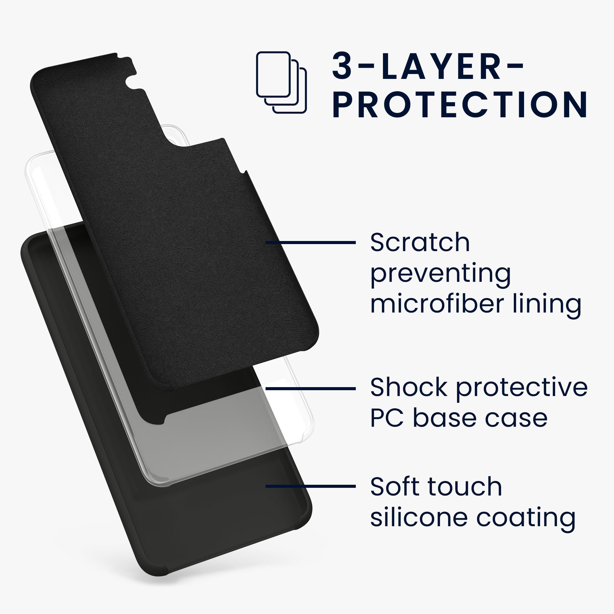 kwmobile Case for Samsung Galaxy S21 Case - Soft Cover - Shockproof Silicone - Wireless Charging Dark Grey - 2