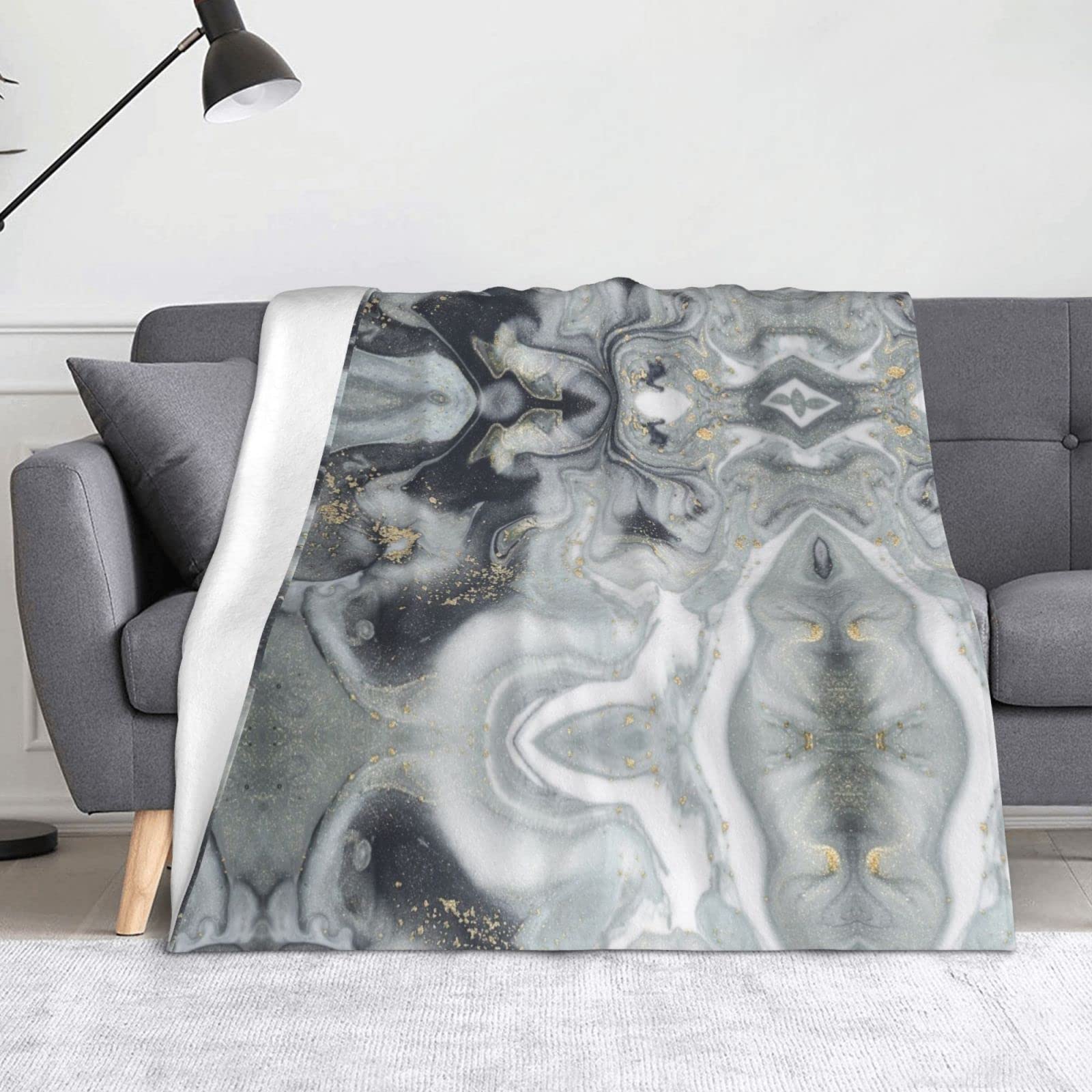 Couverture en flanelle de marbre oriental pour le camping et le voyage