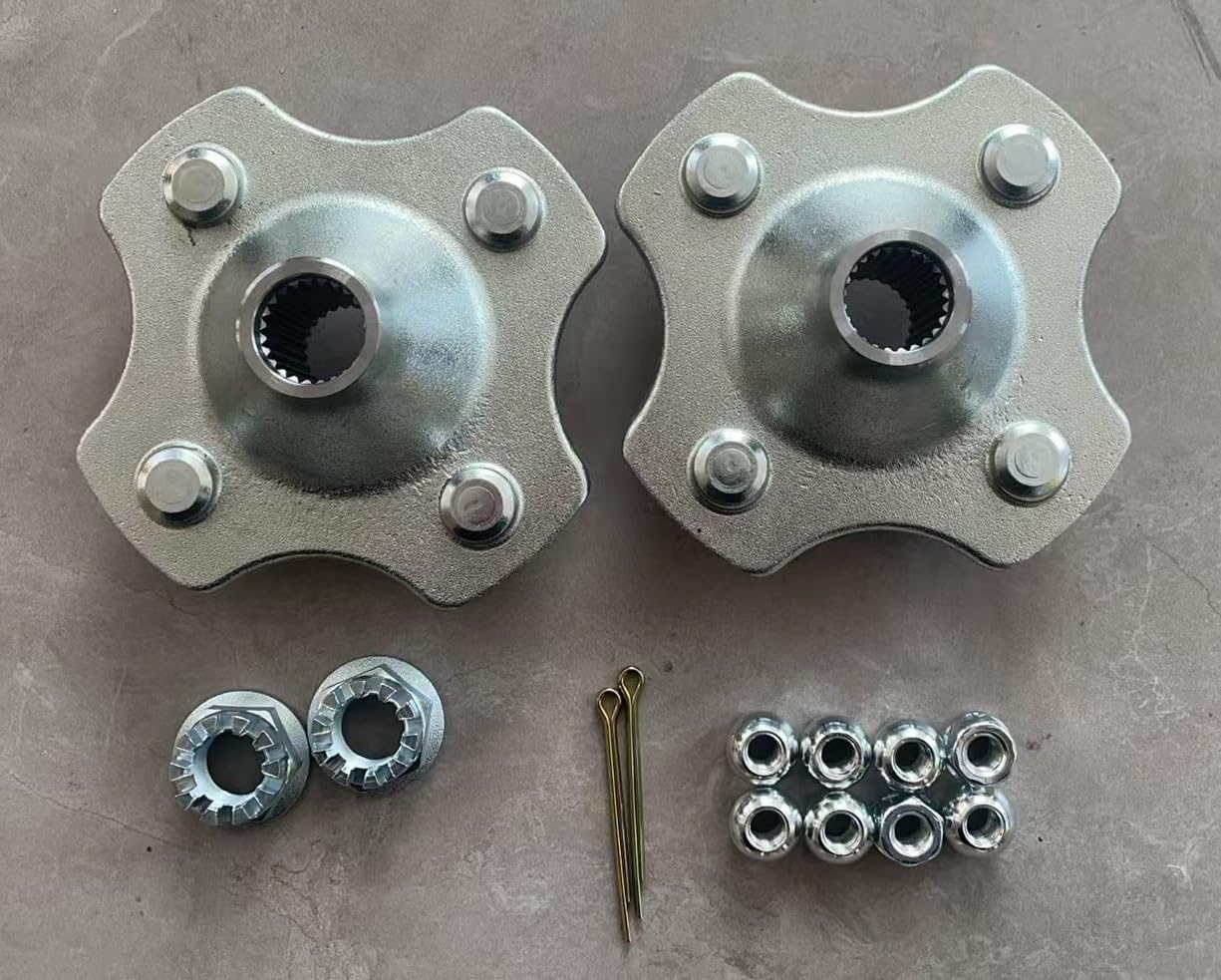 2PCS Rear Left Right Wheel Hubs 42410-HM5-930 with 10 Nuts Replacement for 1993-2000 Honda Fourtrax 300 TRX300 2X4, TRX300FW 4X4 ATV