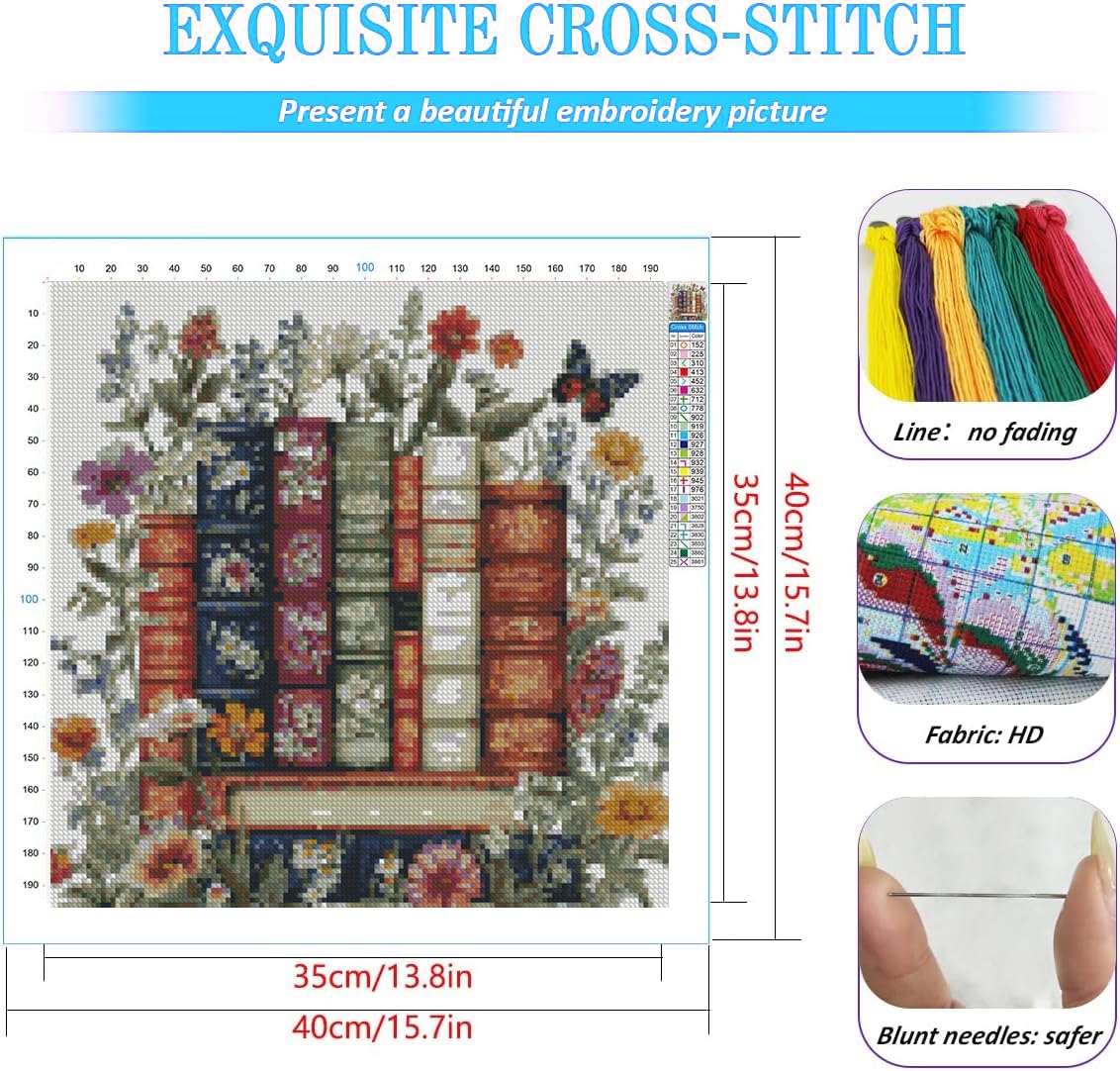 Amazon.com: KYOQFVN Flower Stamped Cross Stitch Kits - Book