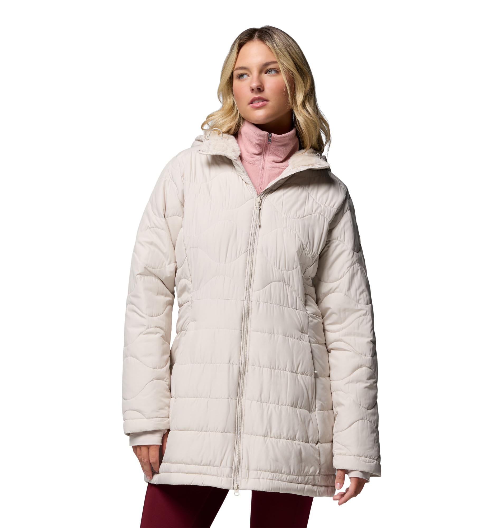 Columbia Crown Point II Jacke, Reflektierende Wärme, Wasserabweisend, Umweltschonende Isolierung, Verstellbare Kapuze, Kuscheliges Fleecefutter, Sicherer Tasche, Daumenlöcher - Damen