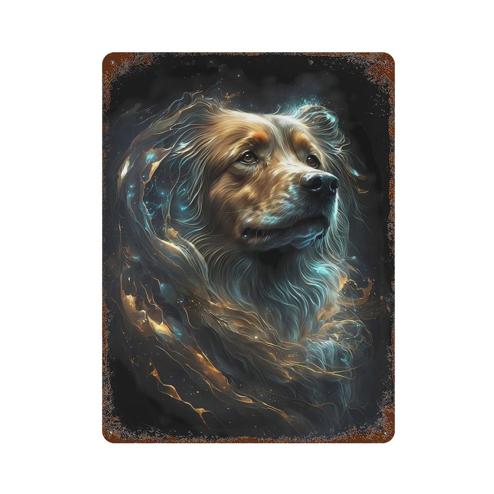 Golden Retriever Dog Retro Metal Sign 15.7"x11.8", for Garage, Bar And Workshop Decor, Shabby Chic Decor