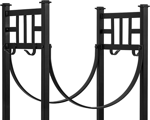 Miniatura 8 de AMAGABELI GARDEN & HOME Estante grande de leña de 31.6 pulgadas, juego de herramientas para chimenea, soporte de madera para interiores, con