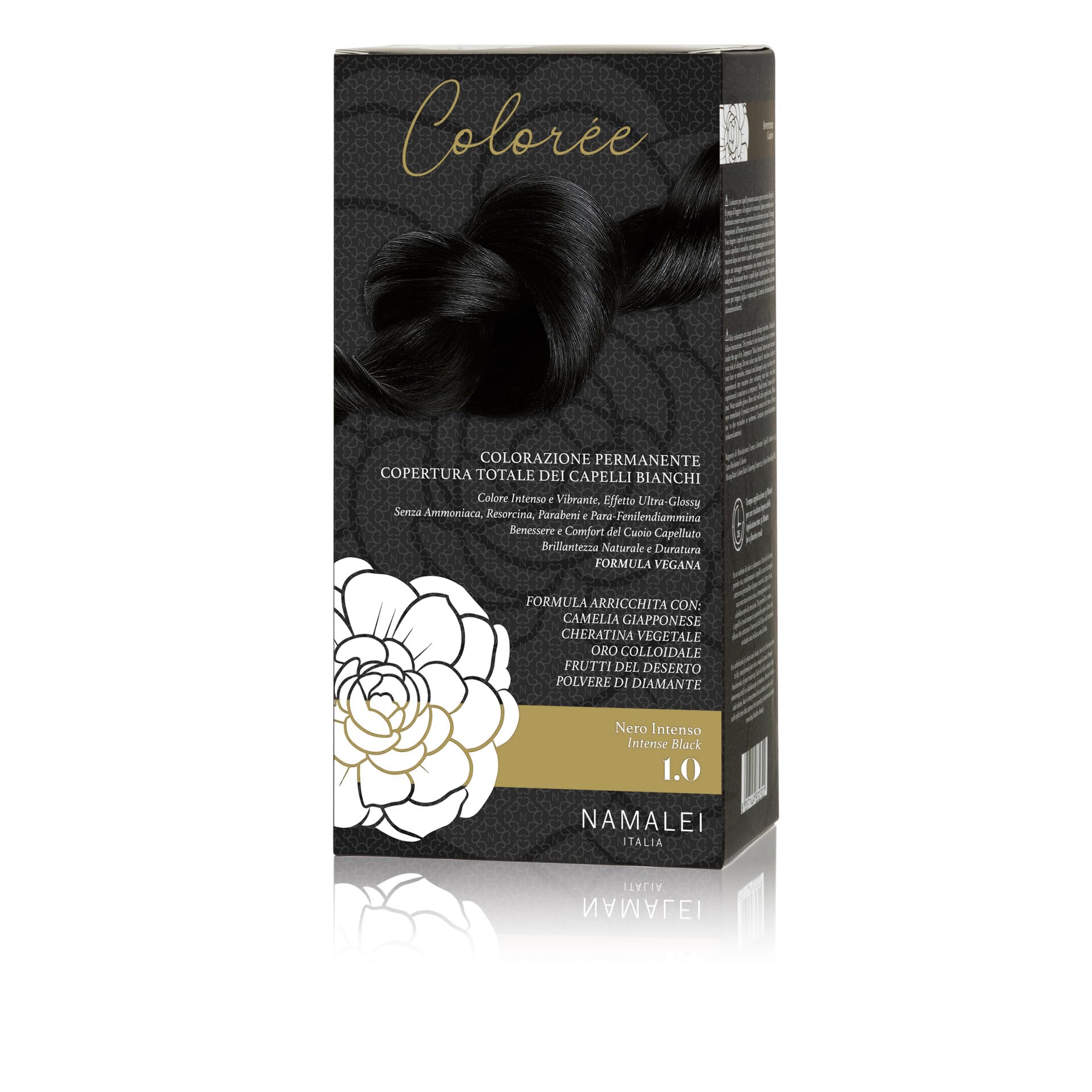 Namalei, Tinta Colorèe 1.0 Nero Intenso, Colore per Capelli, Senza Ammoniaca, Lunga Durata, Idrata e Rinforza, 180 ml