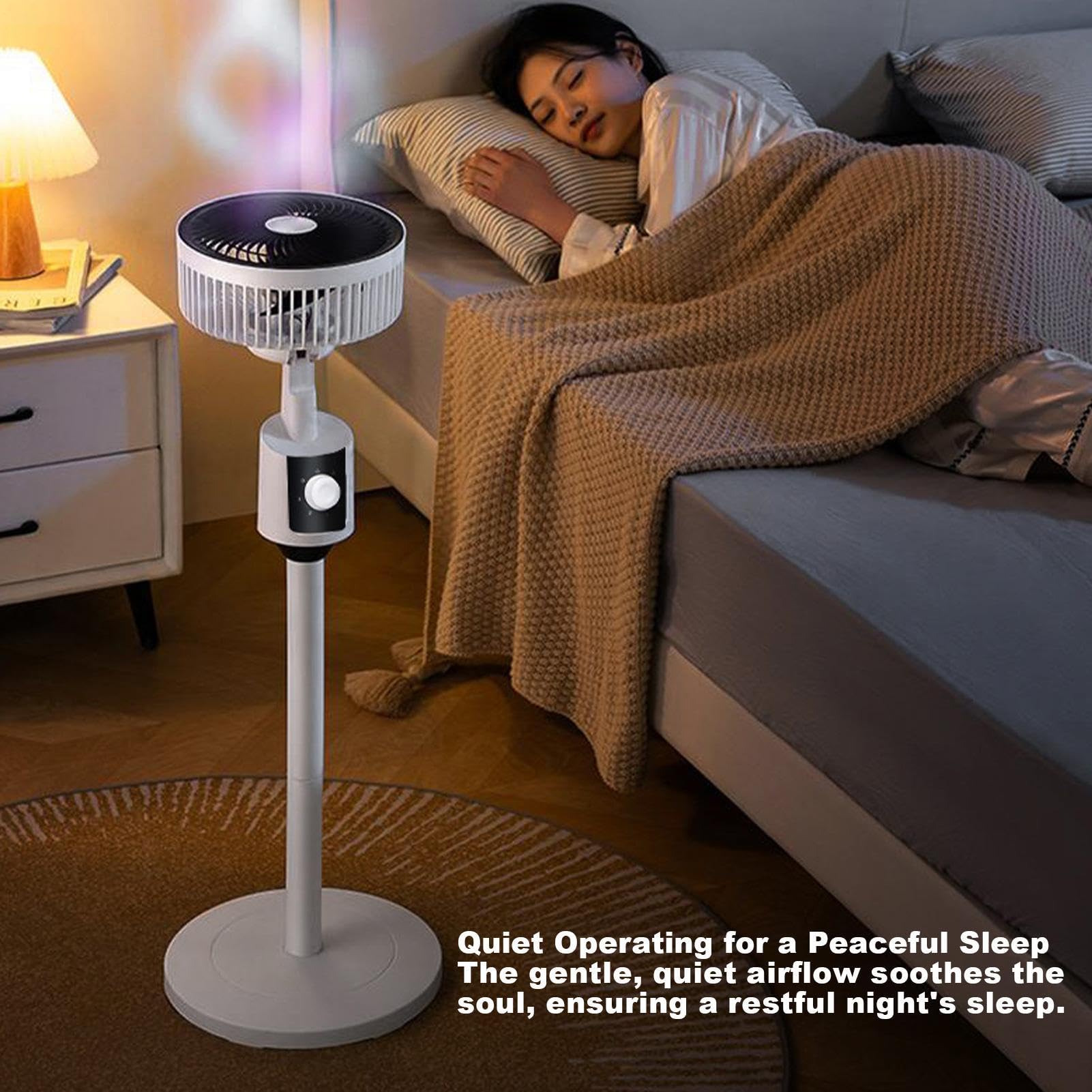 Generico Ventilatore a Piedistallo Angolo Regolabile a Basso Rumore | Ventilatore circolatore d'aria domestico Per proprietari di casa, affittuari, ufficio domestico, camera da , studio,