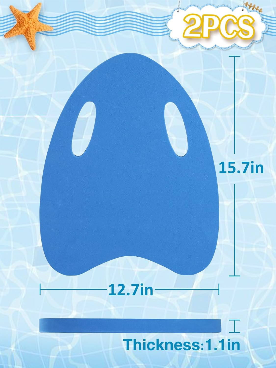 Swimming Kickboard for Kids - Swimming Training Aid Kickboard with Handrail Hole, Practising Swimming Kickboard for Beginners, Safety Swim Board Auxiliary for Children Summer Pool Party