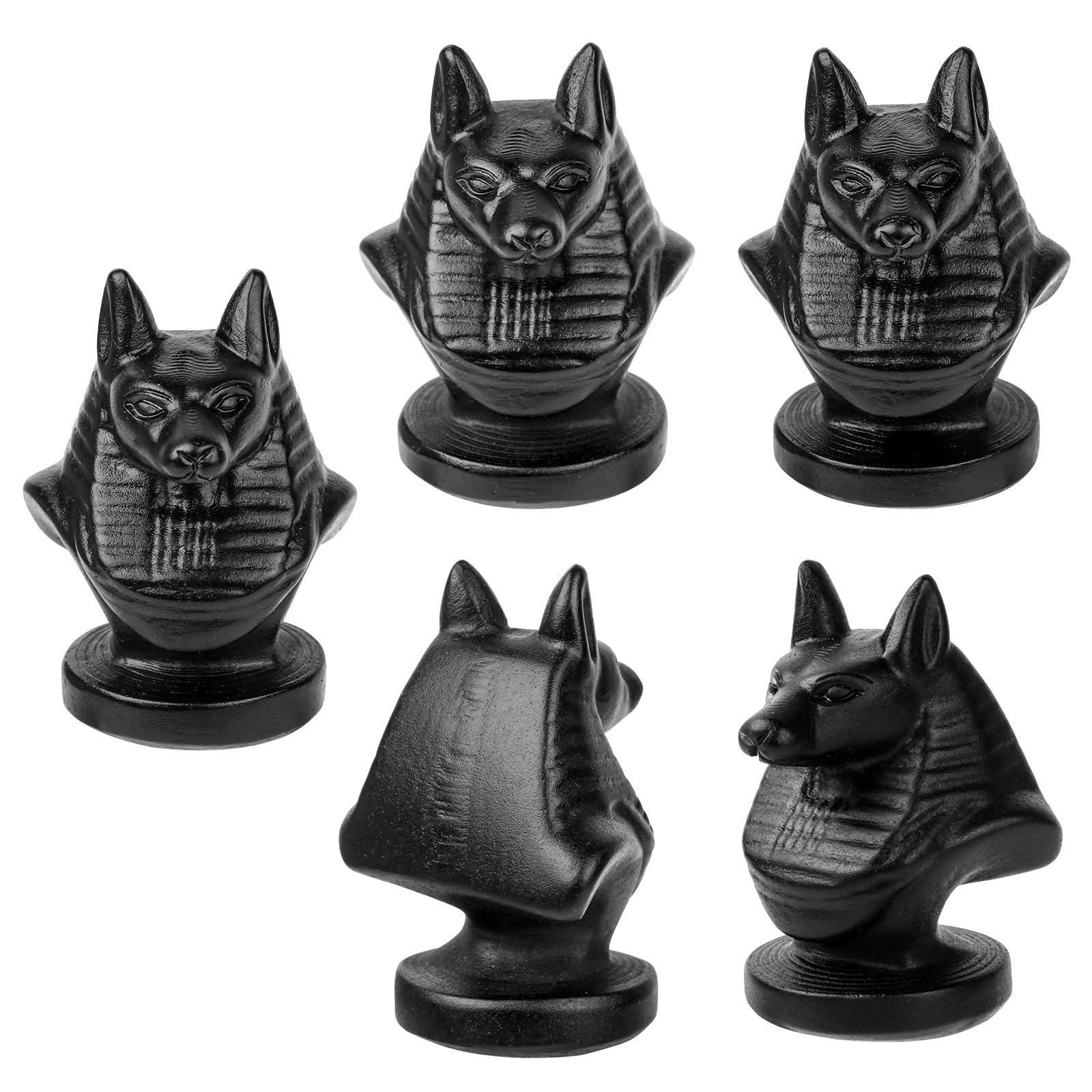 Nupuyai Carved Obsidian Ancient Egyptian God Anubis Statue - Image 3