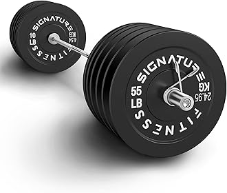 Fitvids Olympic 2" Bumper Plates Set Including 370LB Complete Weight, Black