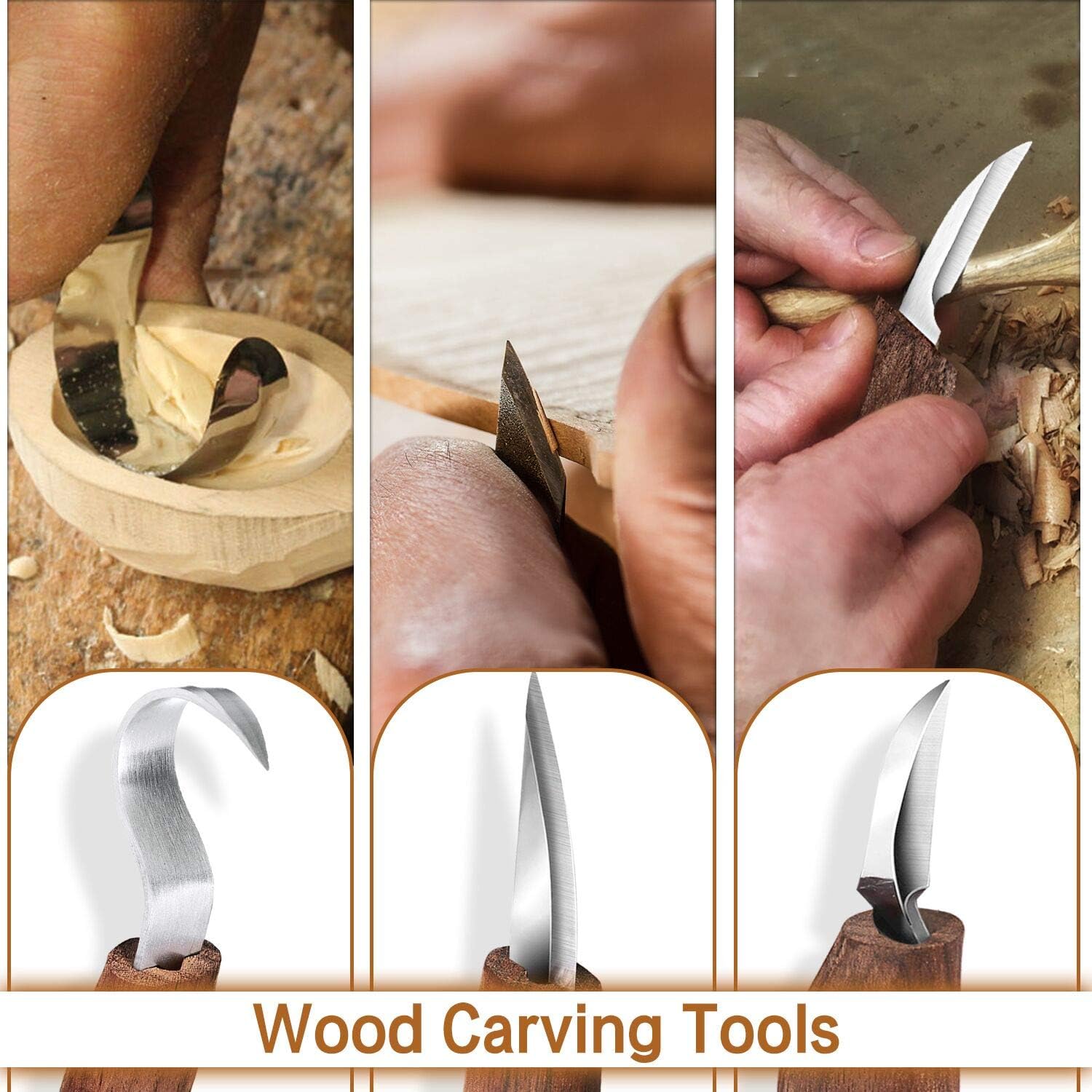 Wood Carving Tools, 7 in 1 Wood Carving Kit with Carving Hook Knife, Wood Whittling Knife, Chip Carving Knife, Gloves, Carving Knife Sharpener for Beginners Woodworking kit : Arts, Crafts & Sewing