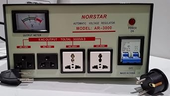 Norstar 3000 Watt Step Up and Down Voltage Transformer with Automatic Voltage Regulator - Two Way Transformer Converter - 220-240 Volt to 110-120 Volt and 110-120 Volt to 220-240 Volt