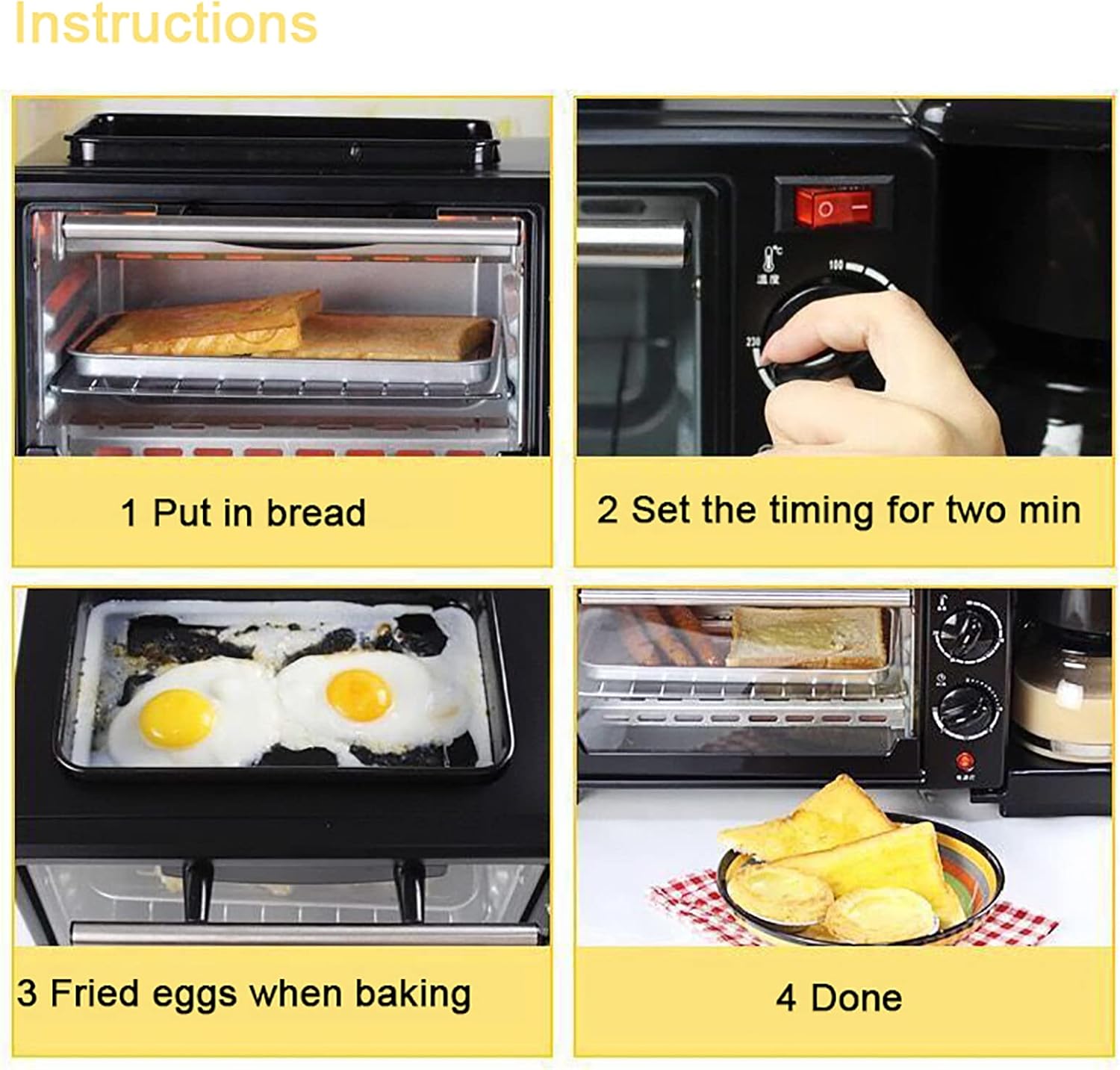 Example Cooking Steps with Dntum 3-in-1 Breakfast Station