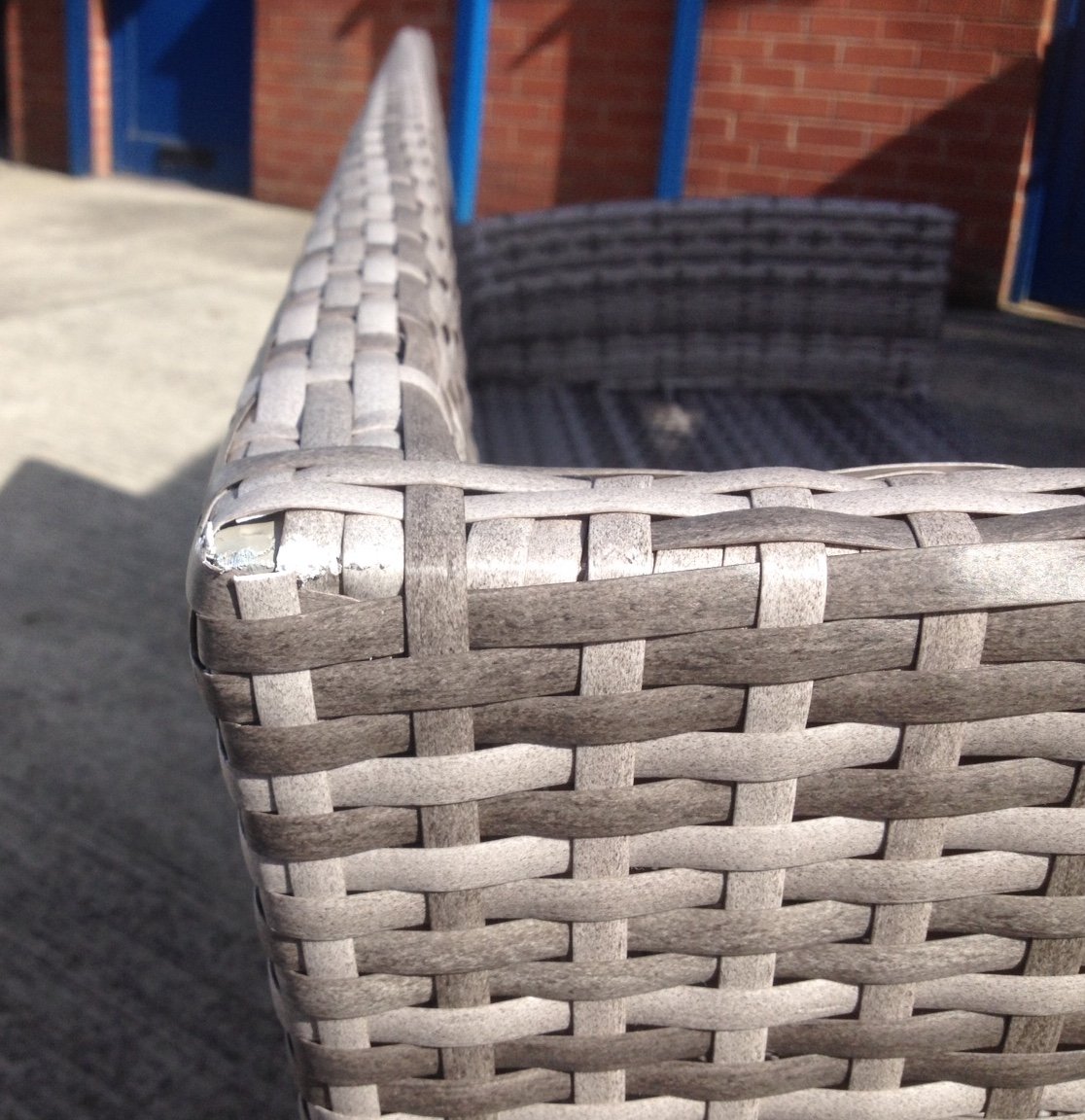 MMT Rattan Garden Furniture LShaped Dining Corner set 8 seater Long left hand sided 2.5M x