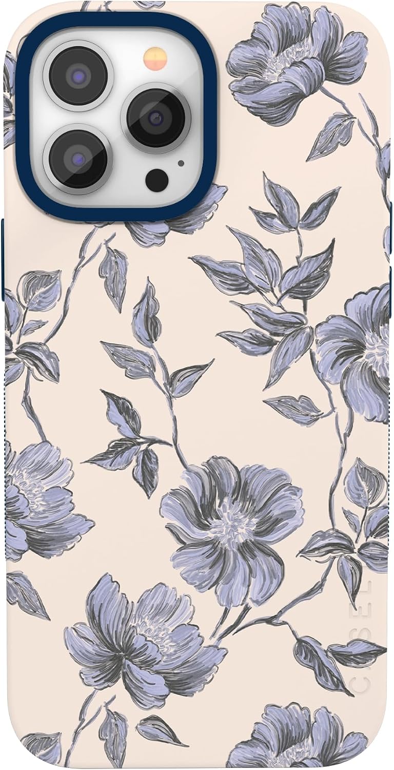 Casely iPhone 13 Pro Max Case | Ink & Iris | Vintage Floral | Bold Protective Design | Compatible with MagSafe