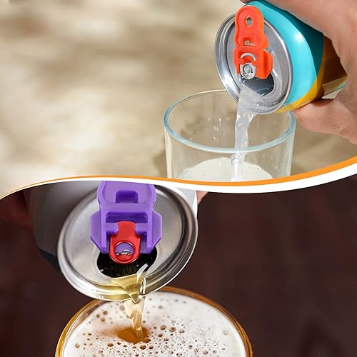 Miniatura 5 de 24 piezas colorido manual fácil de abridor de latas protector de soda anti insectos y mosca protector de bebidas de plástico para la familia protege