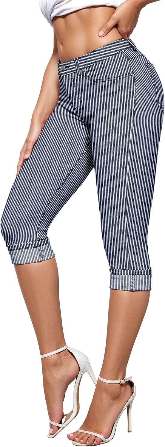 Hybrid & Company Women's Stretch Denim Capris