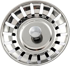 Grille De Lavabo Inox 78 Mm – Panier Filtre Et Bouchon Standard, Marque Novelli