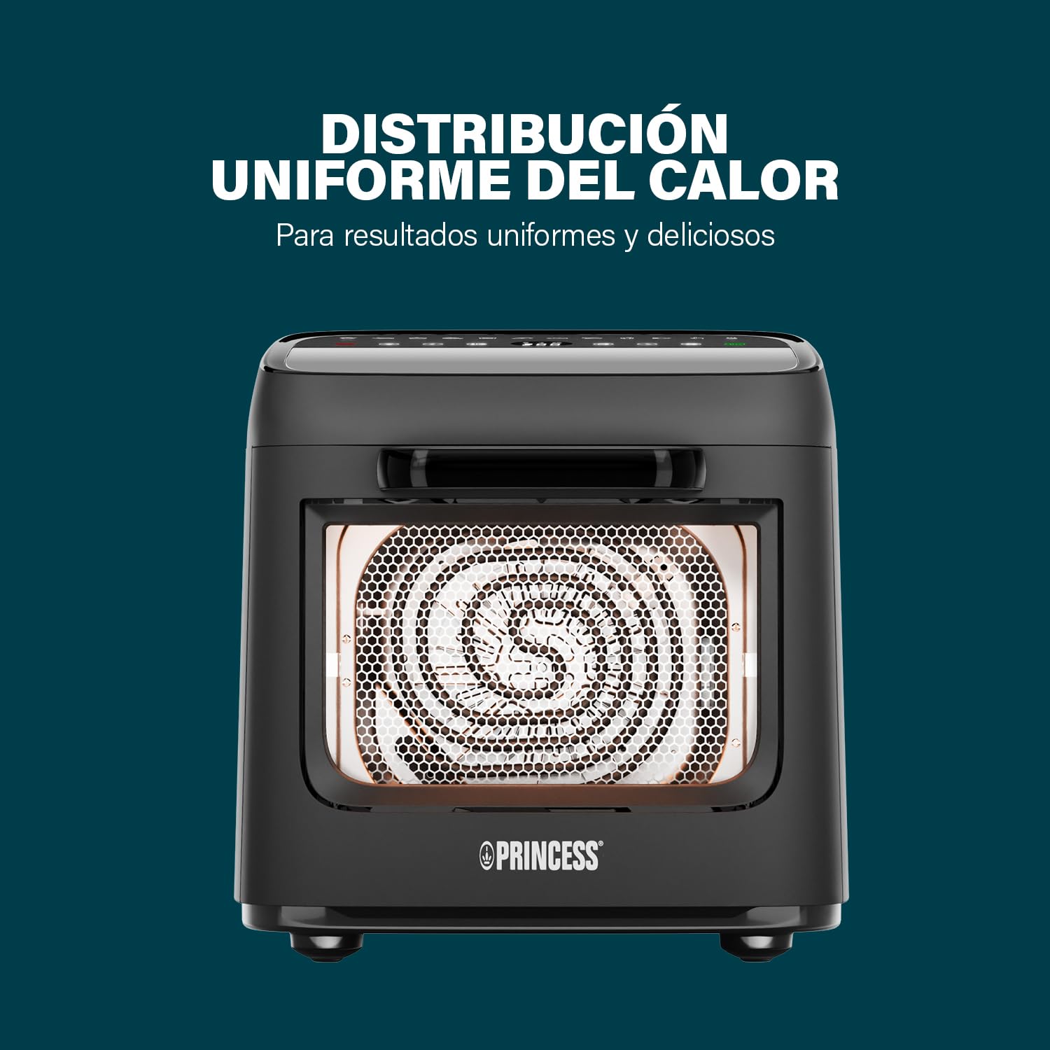 Princess Freidora de Aire Horno Vision, Capacidad de 12,6 L, Potencia de 1800 W, Cocción Multifunción, Panel Digital, Fácil de Limpiar, 182494