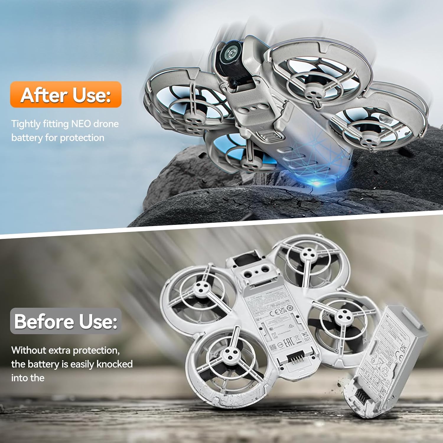 DJI NEO Accessories Kit Combo, with Hard Shell Carrying Case, Drone Gimbal Protective Cover, Battery Protector (Only for DJI RC-N2 / RC-N3 Controller) - Image 6