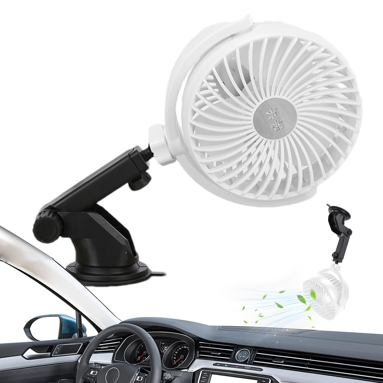 Ventilatore a Batteria Potente, Silenzioso, 3 Velocità