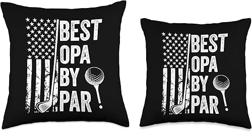 Miniatura 3 de Best Opa by Par USA Flag Father's Day Golfing Grandpa Throw Pillow, 16x16, Multicolor